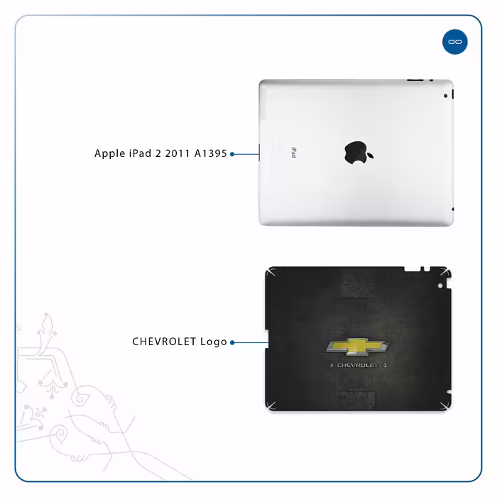 برچسب پوششی ماهوت مدل CHEVROLET-Logo مناسب برای تبلت اپل iPad 2 2011 A1395