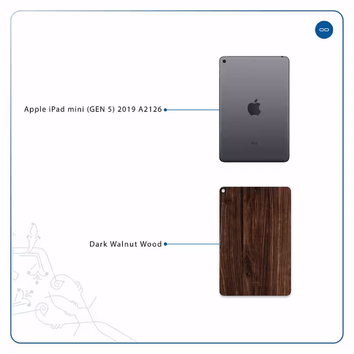 برچسب پوششی ماهوت مدل Dark Walnut Wood مناسب برای تبلت اپل iPad mini (GEN 5) 2019 A2126