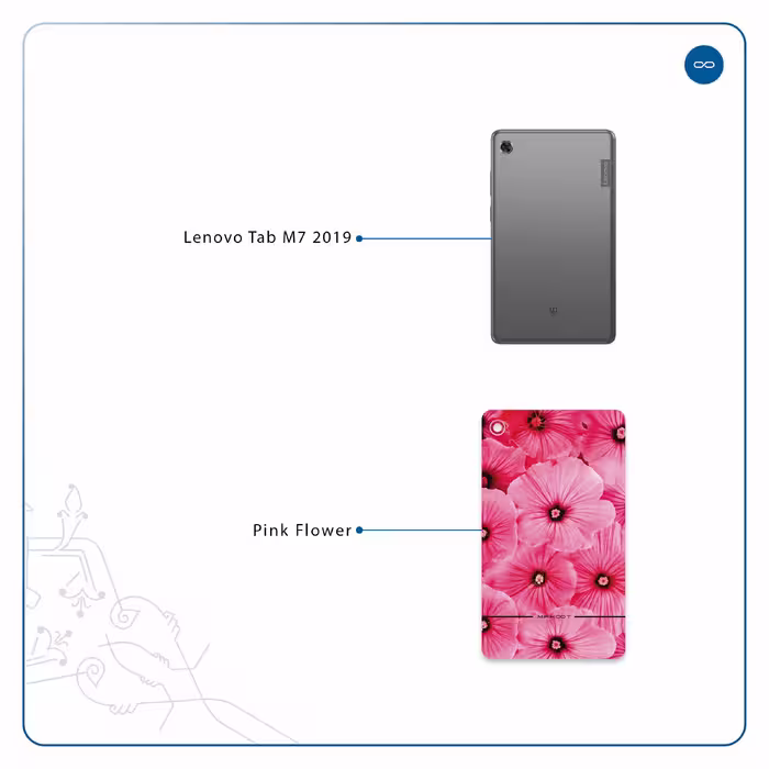 برچسب پوششی ماهوت مدل Pink-Flower مناسب برای تبلت لنوو Tab M7 2019