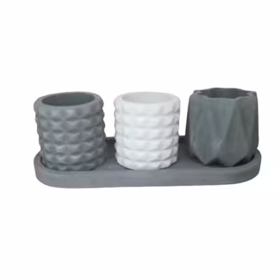 گلدان دکوری مدل تیفوسی کد TS245 98 مجموعه 4 عددی