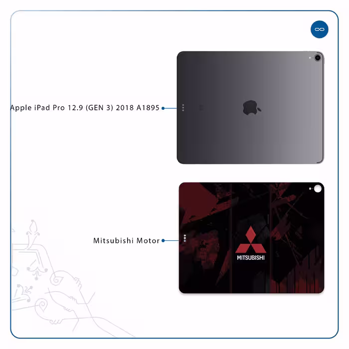 برچسب پوششی ماهوت مدل Mitsubishi Motor مناسب برای تبلت اپل iPad Pro 12.9 (GEN 3) 2018 A1895