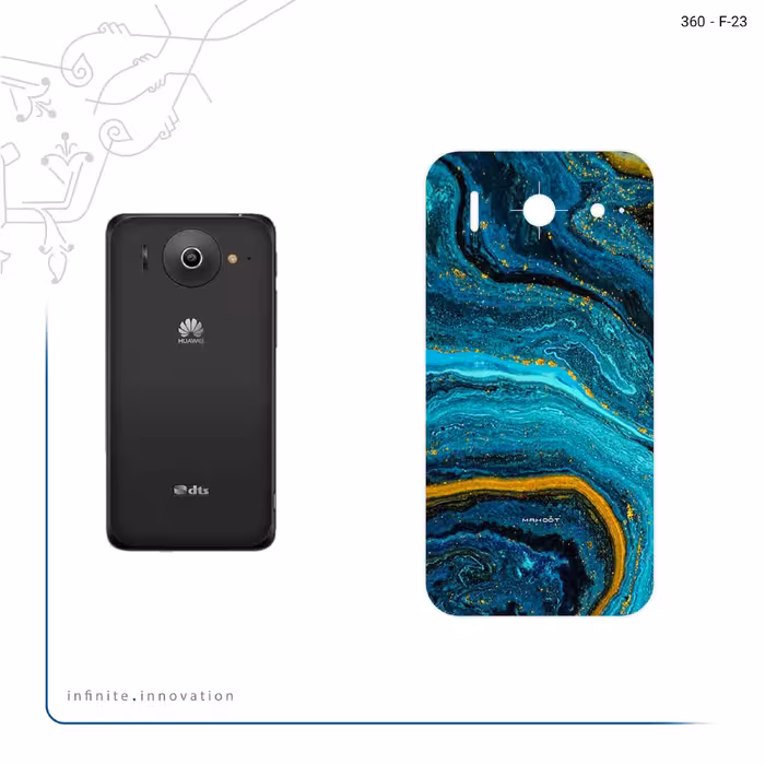 برچسب پوششی ماهوت مدل Turquoise marblewith golden streaks مناسب برای گوشی موبایل هوآوی Ascend G510