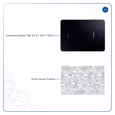 برچسب پوششی ماهوت مدل Army-Snow-Pixel مناسب برای تبلت سامسونگ Galaxy Tab S3 9.7 2017 T825