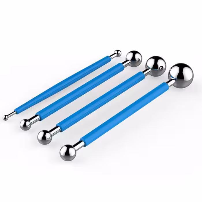 ابزار سفالگری مدل سمبه گلسازی کد AB مجموعه 4 عددی