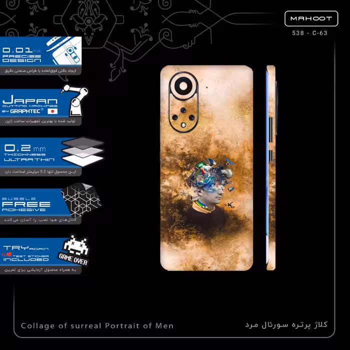 برچسب پوششی ماهوت مدل Collage of surreal Portrait of Men-FullSkin مناسب برای گوشی موبایل هوآوی Nova 9