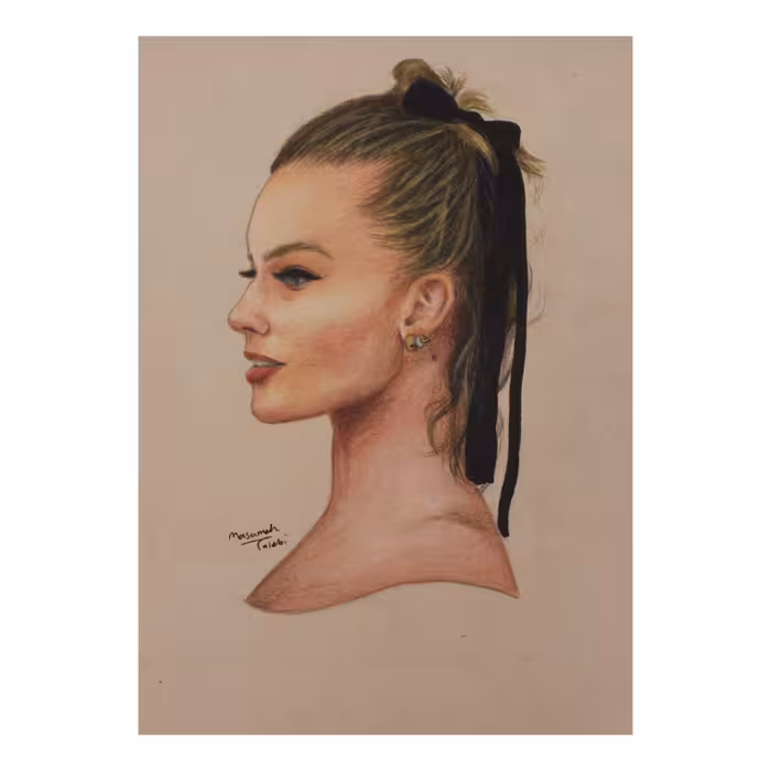 نقاشی مداد رنگی مدل مارگو رابی کد 01