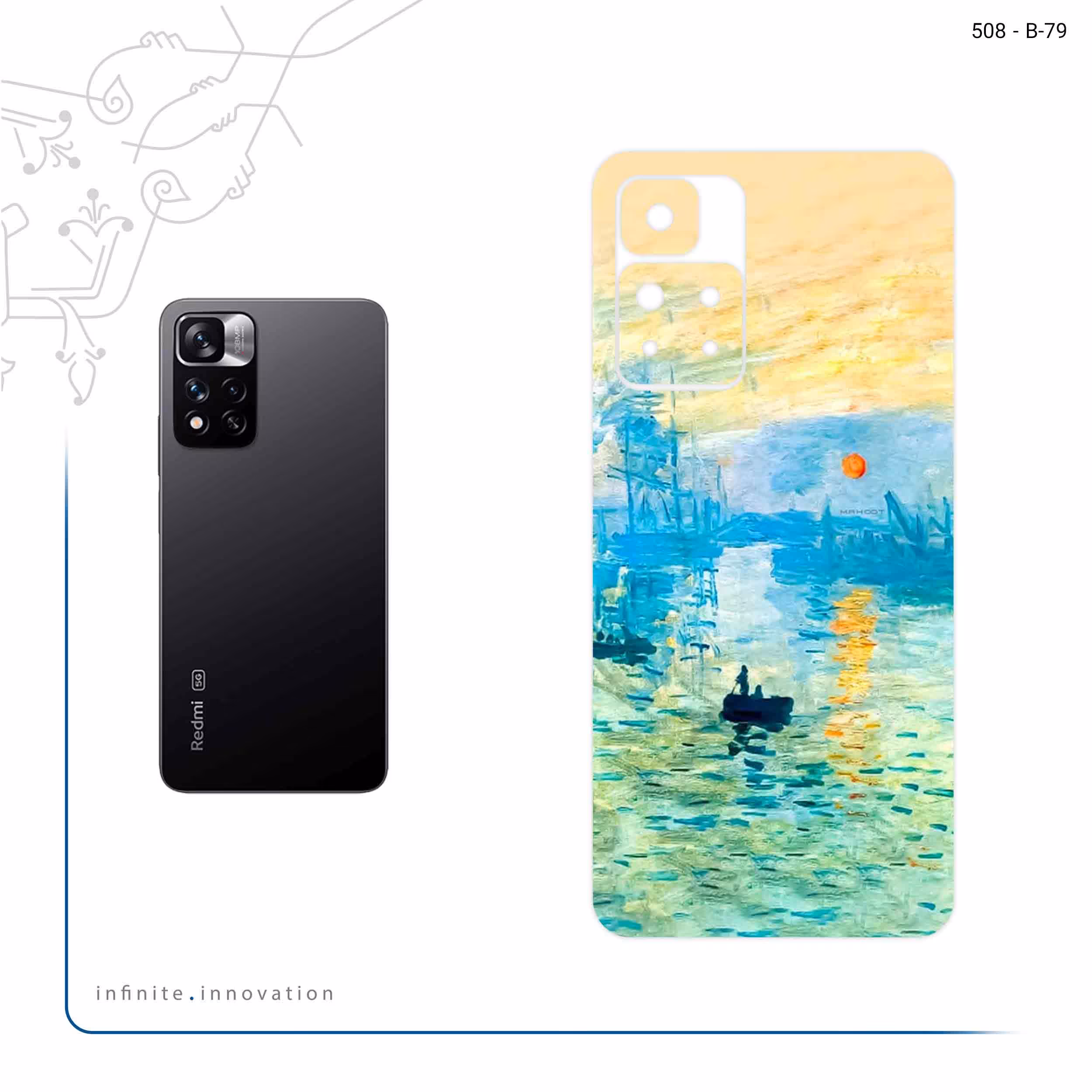 برچسب پوششی ماهوت مدل Impression of Monet مناسب برای گوشی موبایل شیائومی Redmi Note 11 Pro Plus 5G