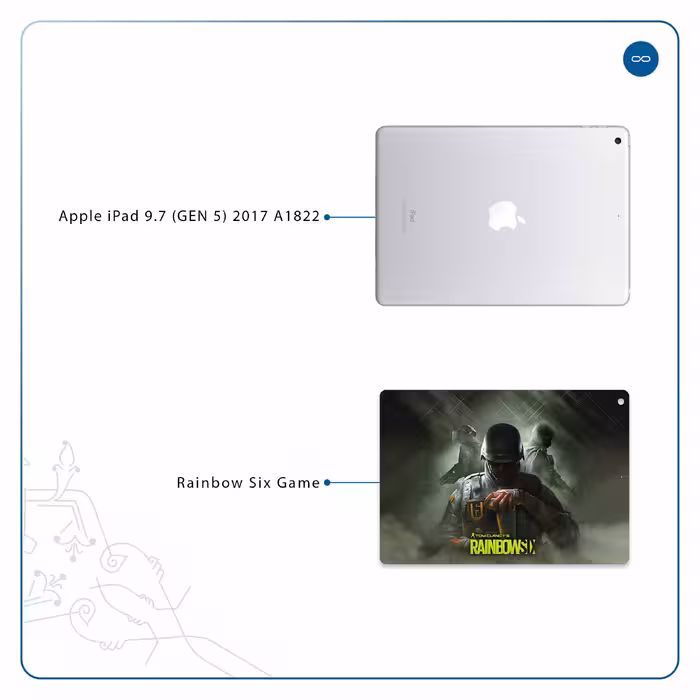 برچسب پوششی ماهوت مدل Rainbow-Six-Game مناسب برای تبلت اپل iPad 9.7 (GEN 5) 2017 A1822