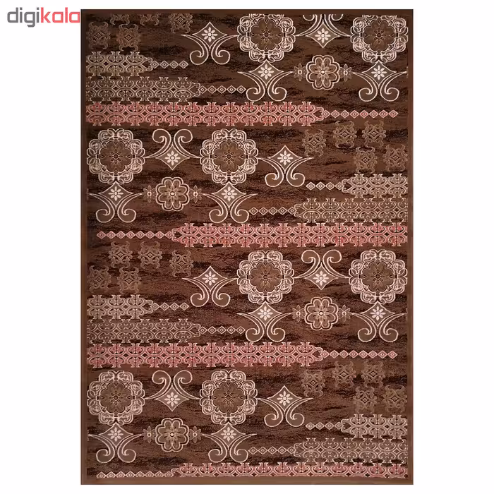 فرش ماشینی زمرد مشهد کد KR30 زمینه قهوه ای