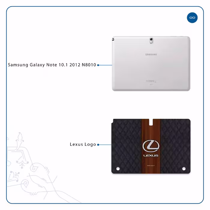 برچسب پوششی ماهوت مدل Lexus-Logo مناسب برای تبلت سامسونگ Galaxy Note 10.1 2012 N8010