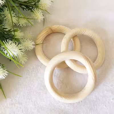 آویز تزیینی مدل حلقه چوبی کد 49 بسته 3 عددی