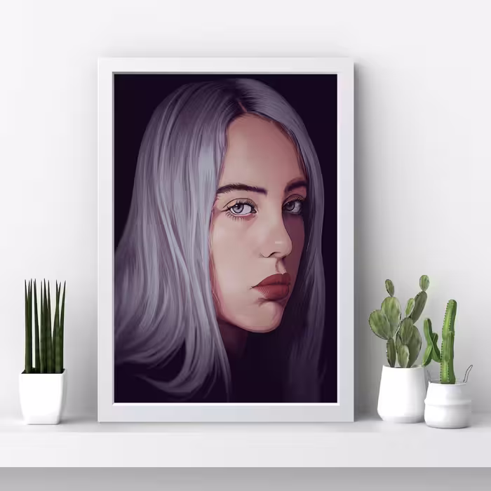 تابلو مدل بیلی آیلیش Billie Ellish کد S3007-w