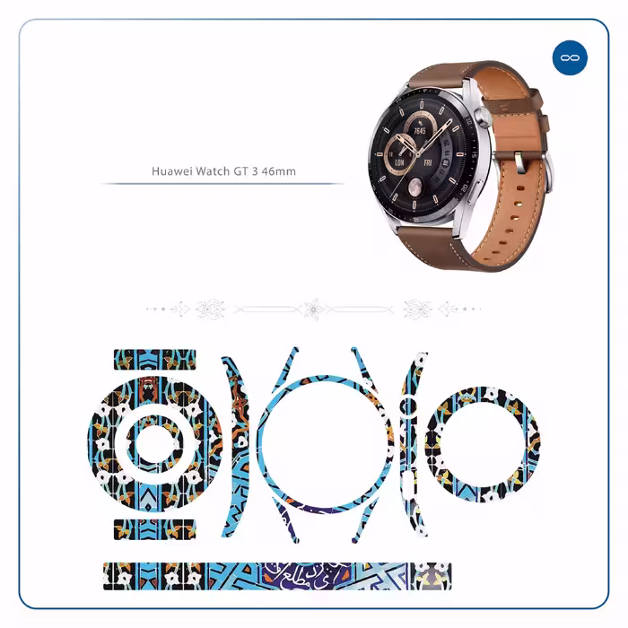 برچسب ماهوت طرح Iran-Tile7 مناسب برای ساعت هوشمند هوآوی Watch GT 3 46mm