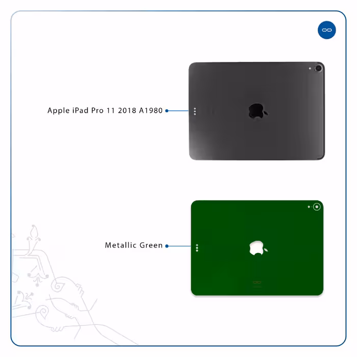 برچسب پوششی ماهوت مدل Metallic-Green مناسب برای تبلت اپل iPad Pro 11 2018 A1980