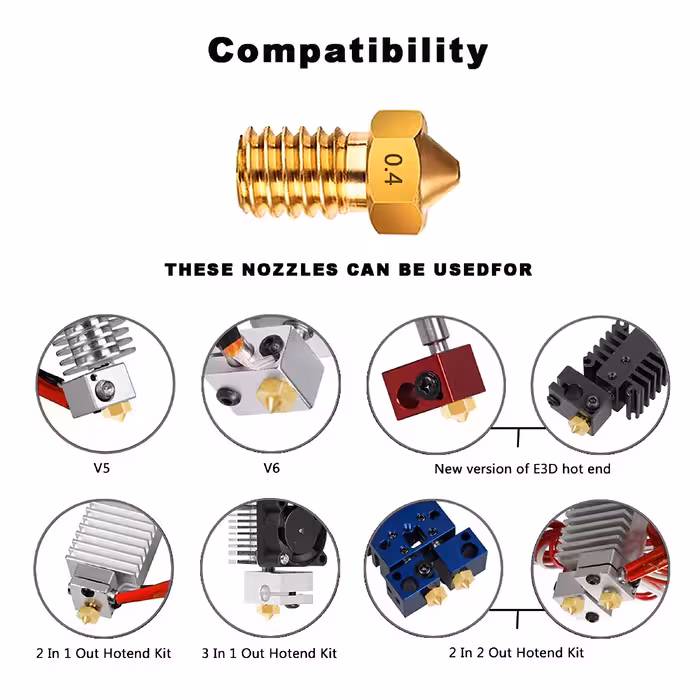 نازل پرینتر سه بعدی مدل brass04 کد 0.4 بسته 10 عددی