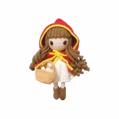 عروسک بافتنی مدل شنل قرمزی کد 17