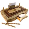 قلمدان خاتم کاری مدل مدیریتی طرح کشویی کد 21sim