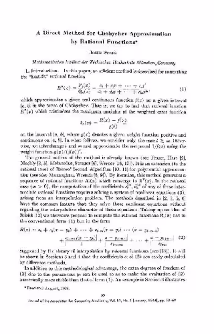 خرید و دانلود نسخه کامل کتاب Direct Chebyshev approximations by rational functions