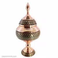 شکلات خوری مسی خاتم کاری اصفهان ارتفاع 25 سانتی کد MJ-67