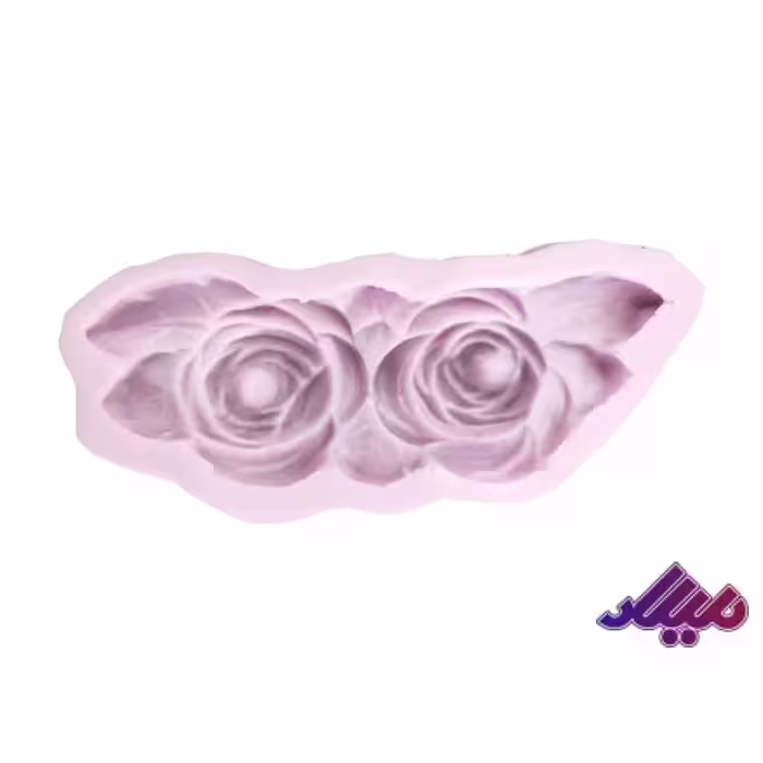 قالب سیلیکونی گل رز دو تایی و برگ 12*4.5