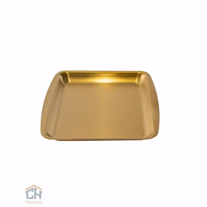 سینی استیل طلایی مربع گلدکیش مدل 3-218