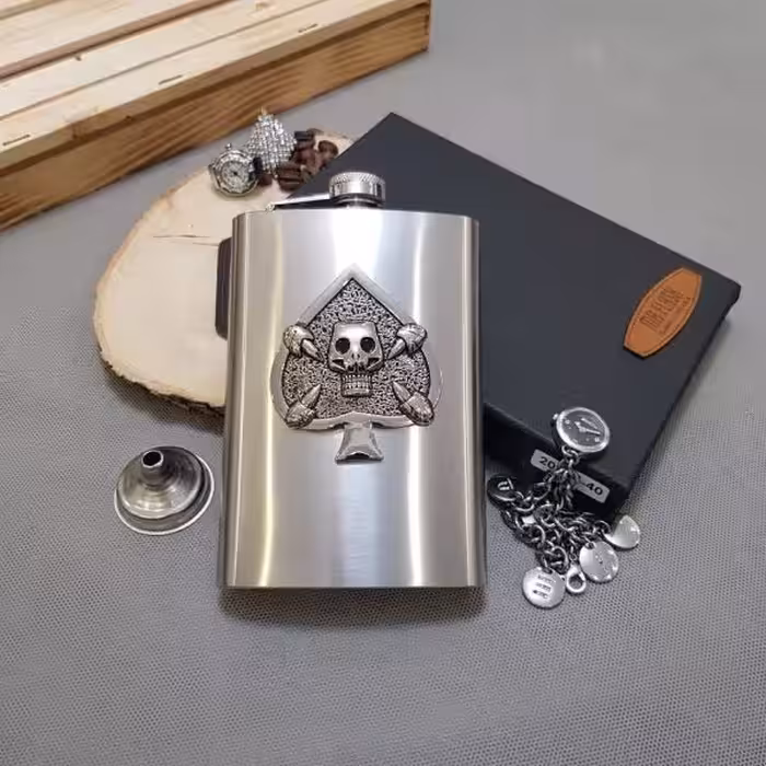 قمقمه جیبی،هیپ فلاسک تک مدل جمجمه 270cc کد a510113