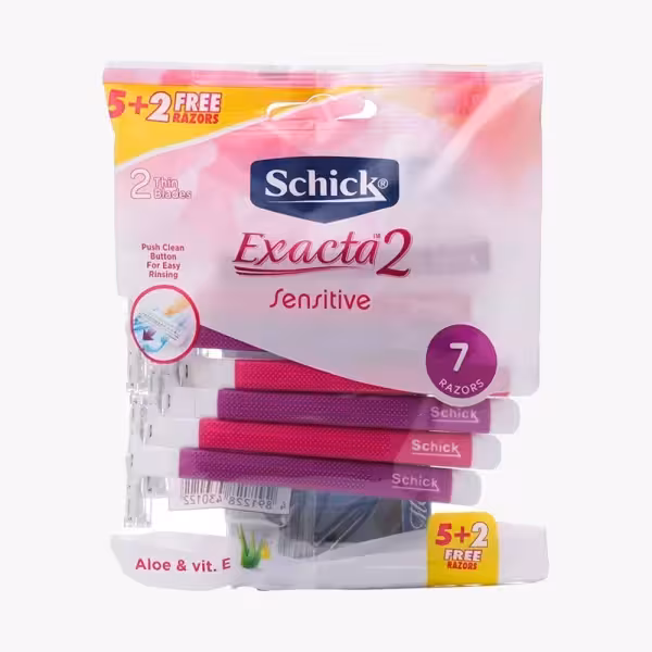 تیغ اصلاح زنانه شیک مدل Exacta 2 پوست حساس 7 عددی