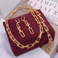 سرویس طرح طلای زنانه،مدل تیفانی جدید،بدون نگین،جنس استیل اصل💍