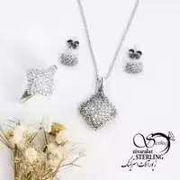 نیمست نقره مربعی فول نگین عیار925 کد 18269