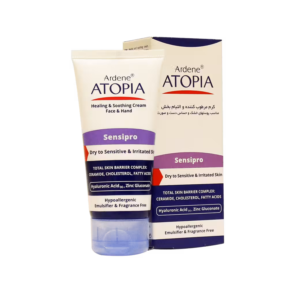 کرم مرطوب کننده و التیام بخش دست و صورت آتوپیا آردن مناسب پوست های خشک و حساس 50 میلی لیتر