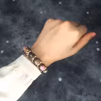 دستبند رودونیت بافت چرم68