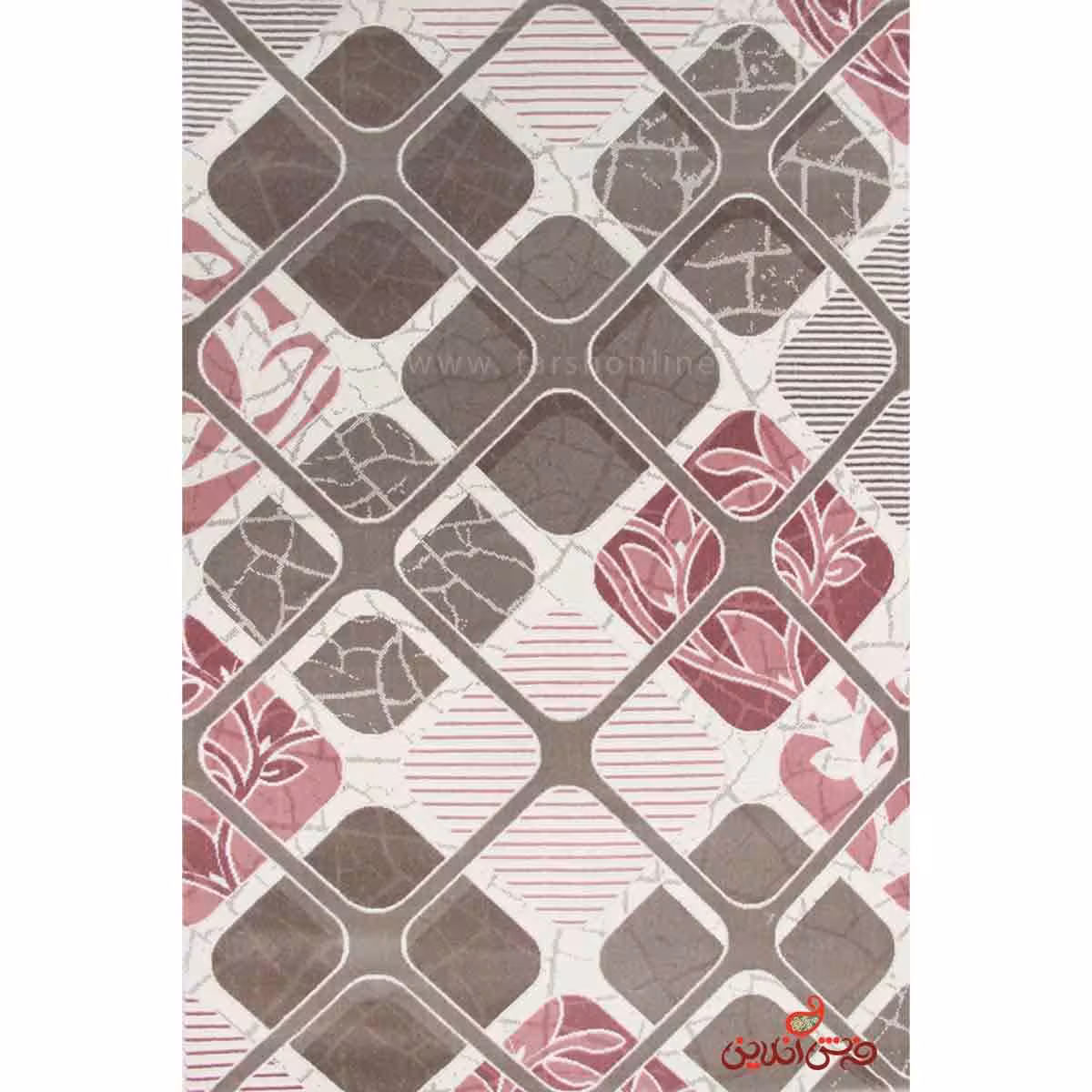 فرش  ماشینی ساوین طرح 1510 صورتی