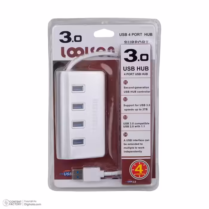 هاب 4 پورت USP 3.0 لویی سان مدل MH4301 کد2863