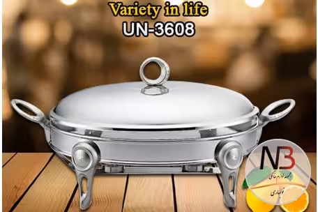 سوفله خوری بیضی بزرگ نگین دار نقره ای یونیک 3608