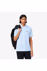 تی شرت یقه پولو آبی مردانه کلاسیک فیت L1212 روشن Lacoste