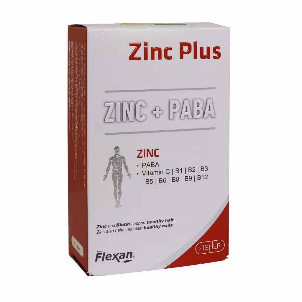 کپسول زینک پلاس پابا فیشر فلکسان 60 عدد Fisher Flexan Zinc Plus 60 Caps