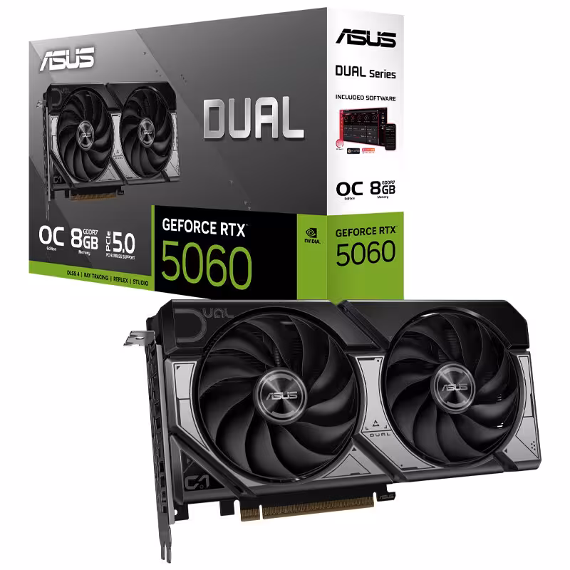 کارت گرافیک ایسوس مدل GeForce RTX 5060 OC Edition با ظرفیت 8 گیگابایت GDDR7