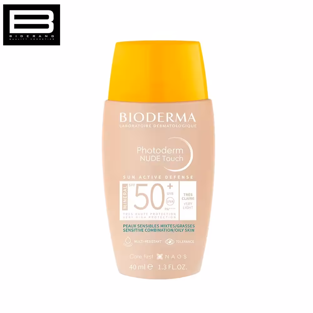 ضد آفتاب مینرال رنگی بایودرما SPF 50 مدل فتودرم نود تاچ حجم 40ml