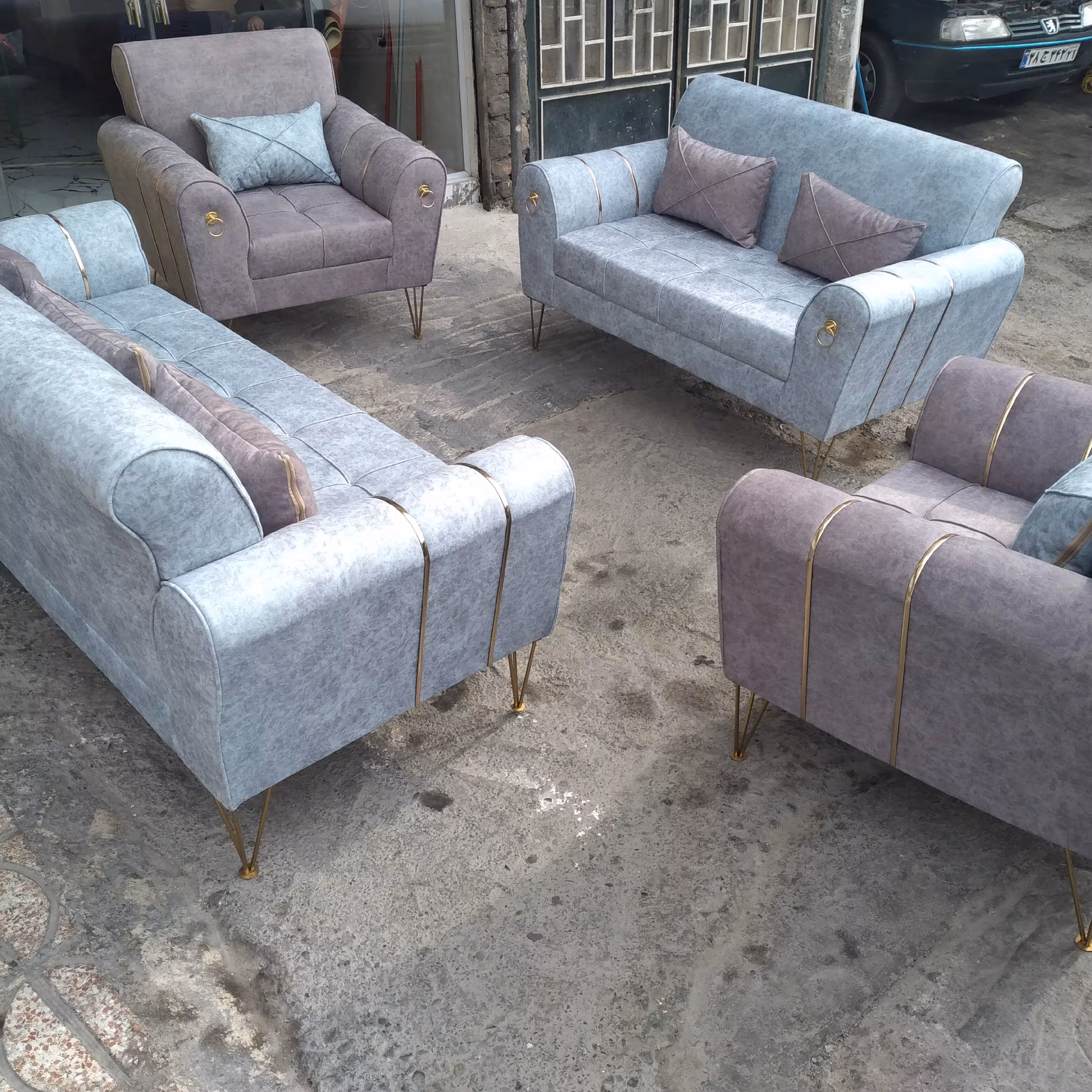 مبل پایه فلزی7 نفره اسکارلت