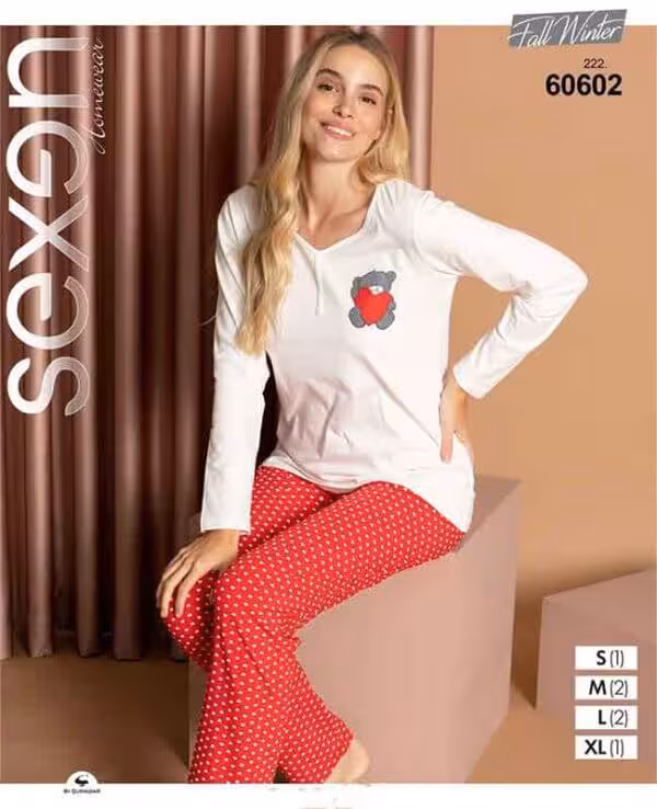 بلوز و شلوار زنانه طرح خرس کد 60602