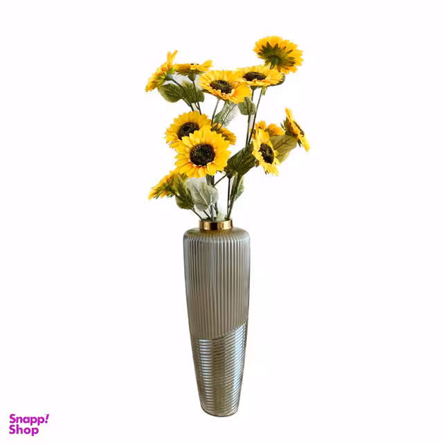 گلدان به همراه گل مصنوعی مدل آفتاب گردان بزرگ کد 22