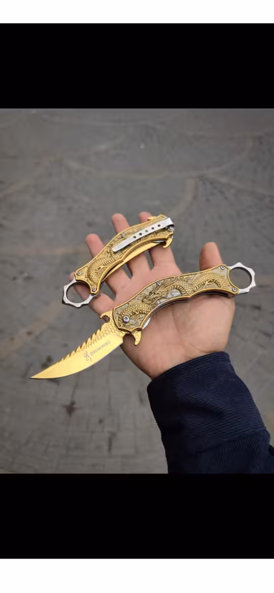 چاقو جیبی برونینگ اژدهای طلایی   مدل کارامبیت