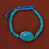 دستبند فیروزه خزامه کد 30408 - جواهری مشاهیر