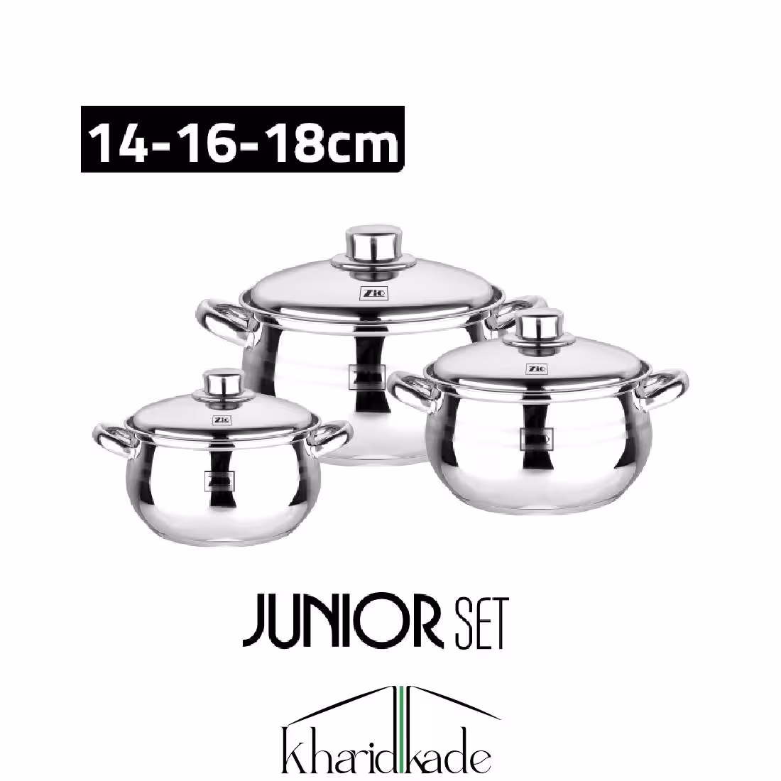 سرویس قابلمه 6پارچه استیل زیو مدل Z-1018