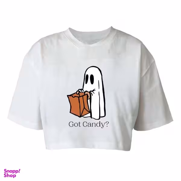 کراپ‌ تاپ آستین کوتاه زنانه مدل c288 طرح روح