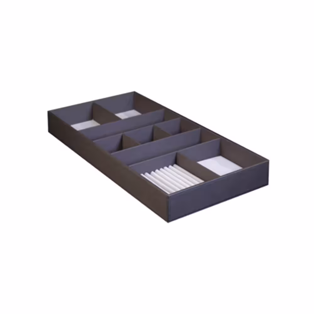 باکس زیور آلات چرم کامپکت داخل کشو سری 1 رنگ موکا فانتونی J664 و J665