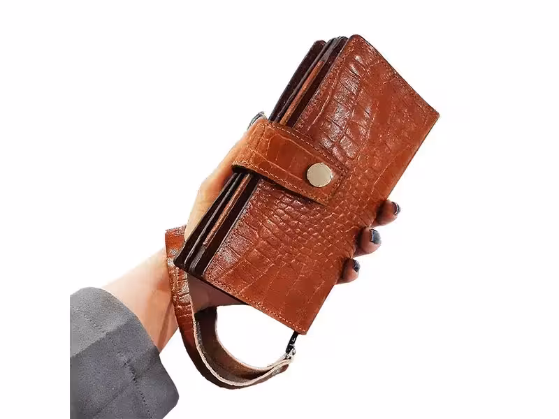 کیف پول پاسپورتی دستی تمام چرم گاوی کد 523