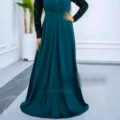 پیراهن شب زنانه کرپ مدل پوشیده لباس مجلسی مزونی لباس فرمالیته لباس خواستگاری لباس محضر