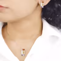 نیم ست نقره نگین رنگی عیار 925 کد 6833