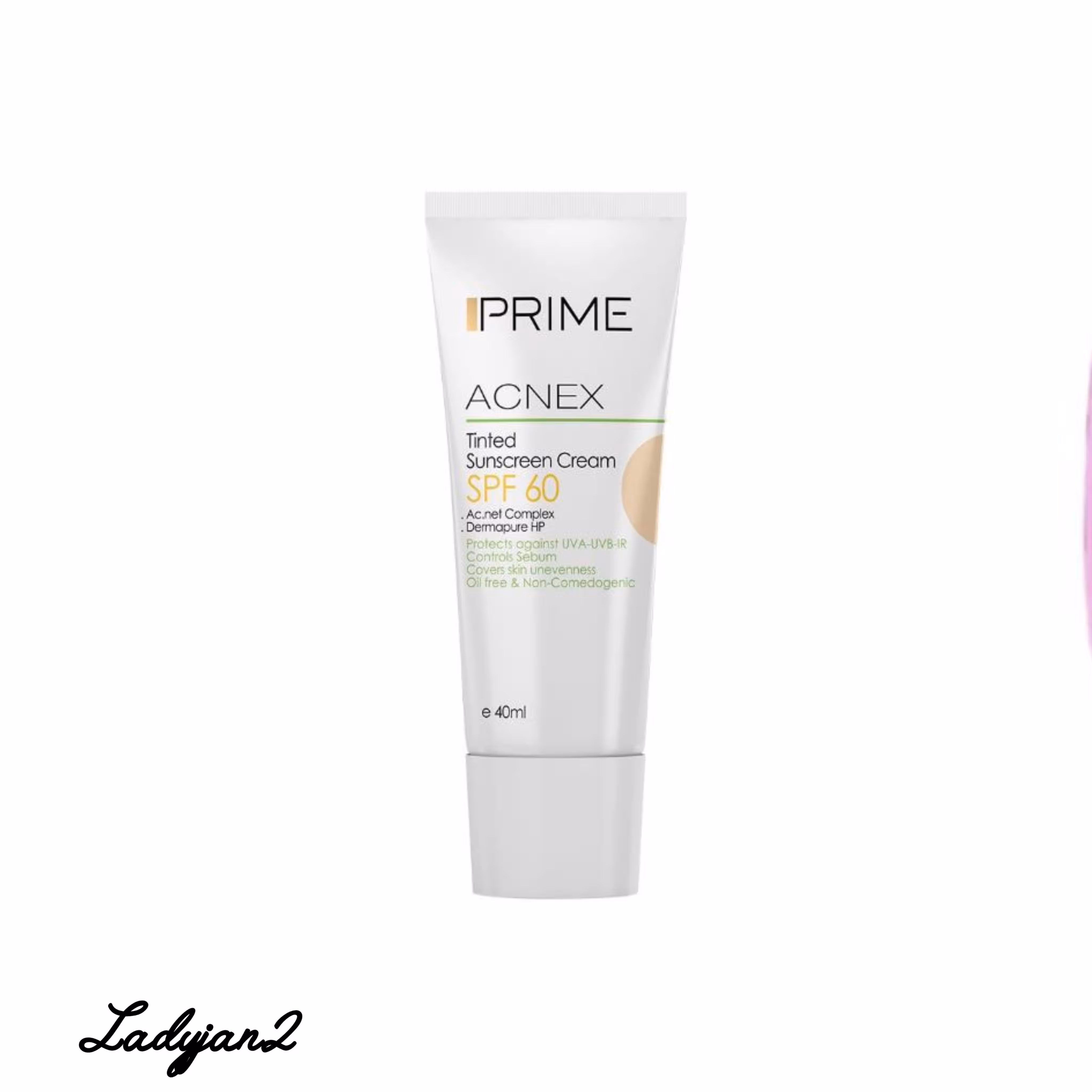 کرم ضدآفتاب رنگی پرایم ( پریم ) مدل Acnex SPF60، مناسب پوست‌های چرب، بژ روشن حجم 40 میلی‌لیتر